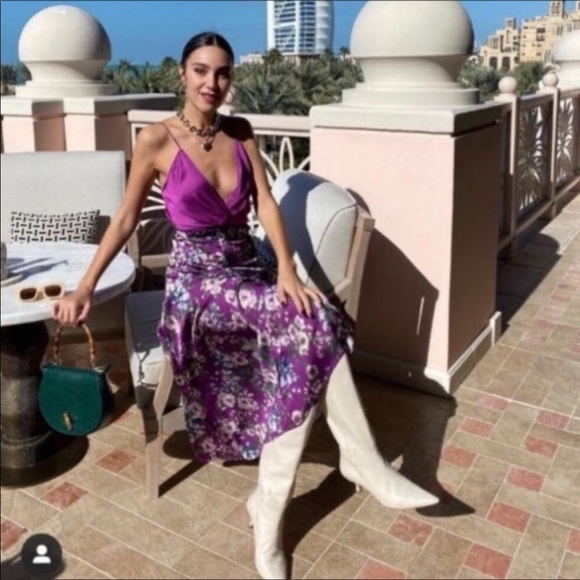 ZARA 2PC TOP & SATIN SKIRT SET - Picture 1 of 14